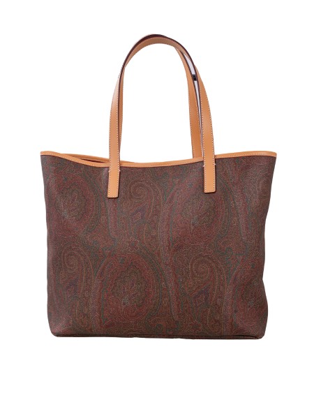 Shop ETRO  Shopping: Etro shopper con stampa paisley.
Apertura superiore.
Forma rettangolare. Stampa Paisley. Bordi in pelle. 
Fodera integrale e tasca interna con chiusura a zip.
Dimensioni: 39,5 x 29 x 15 cm.
Composizione: 100% pelle di vitello.
Made in Italy.. 0D640 8007-0600